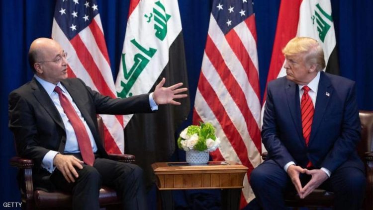 دونالد ترامب وبرهم صالح في لقاء سابق
