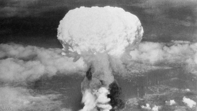 صورة للحظة انفجار القنبلة الذرية على هيروشيما