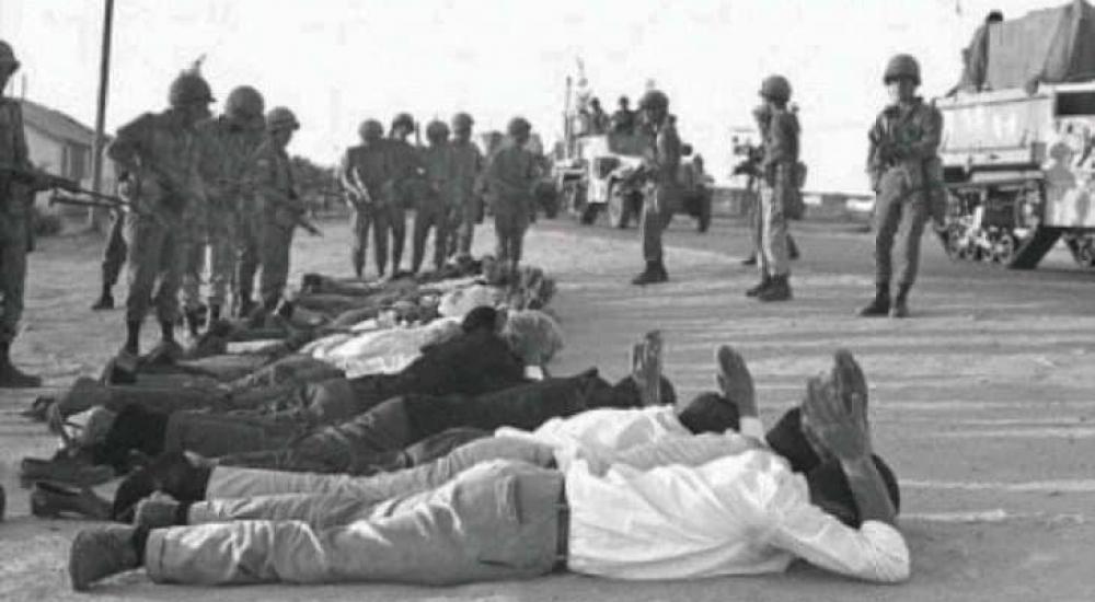 مذبحة الطنطورة  إبان نكبة عام 1948.  200 مدني فلسطيني أعدموا رميا بالرصاص… WP9Yt-1