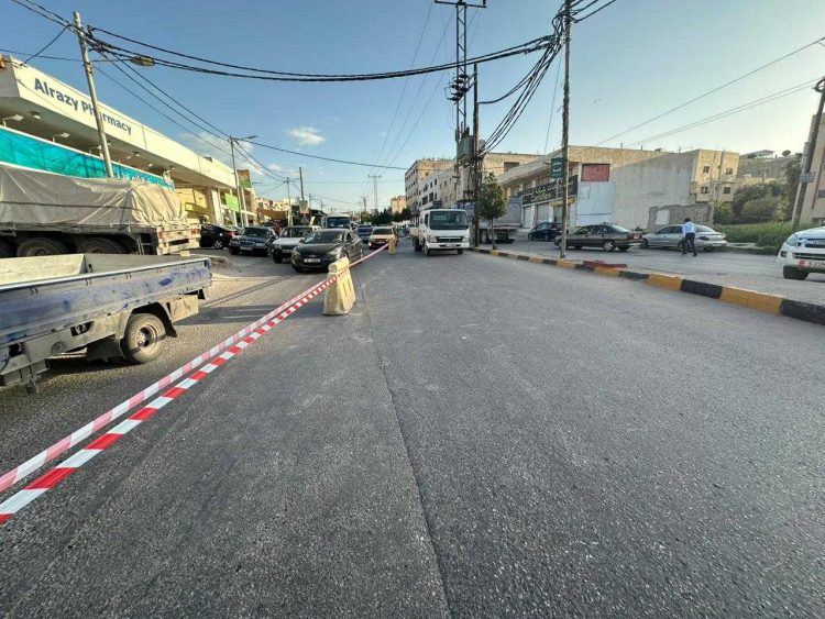 إغلاق جزئي لشارع رئيسي في بيت راس باربد بسبب انهياره